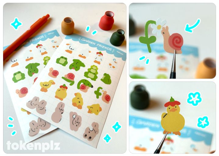 garden friends - sticker sheet
