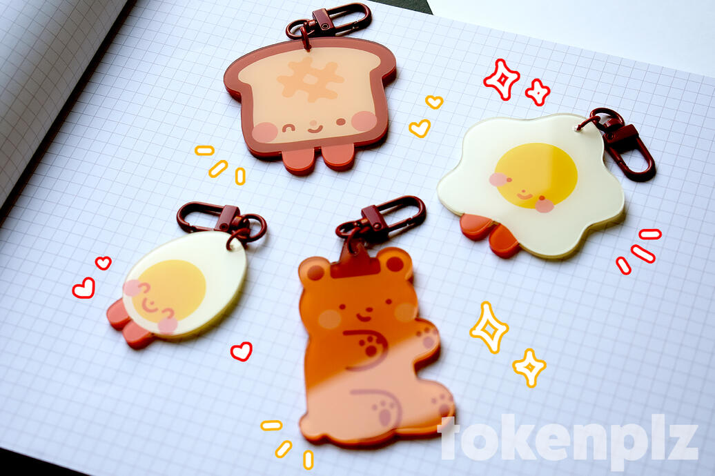 (original) breakfast keychains